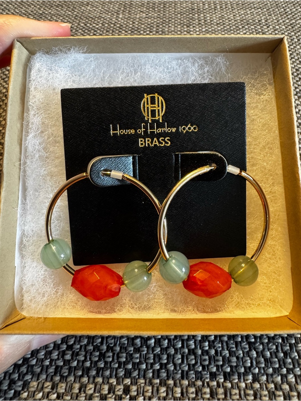 House of Harlow 1960 Hoop Beaded Earrings - Picture 2 of 2